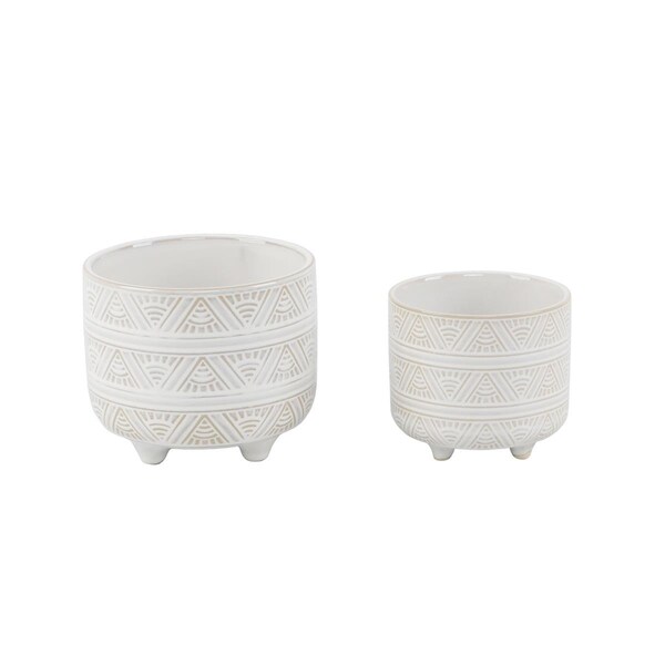 Conservatorio 6' & 4.75' Sunrise Footed Ceramic, Ivory, Set of 2 CO2969270 - main